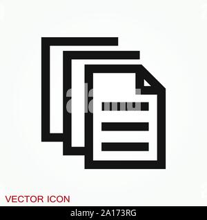Document flat icon, Document vector icon. Illustration for graphic and web design Stock Vector