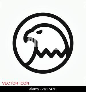 Eagle icon. Logo design vector template, flat icon. Stock Vector