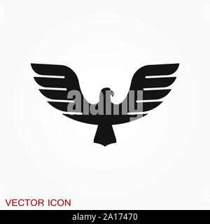 Eagle icon. Logo design vector template, flat icon. Stock Vector