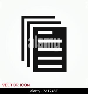 Document flat icon, Document vector icon. Illustration for graphic and web design Stock Vector