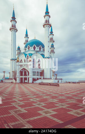 KAZAN, RUSSIA - SEPTEMBER 15, 2019: View on Kul Sharif mosque in Kazan Kremlin, one of the largest mosques in Russia. The Republic of Tatarstan in Rus Stock Photo