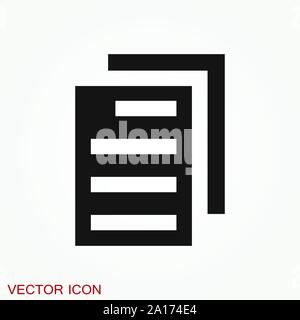 Document flat icon, Document vector icon. Illustration for graphic and web design Stock Vector
