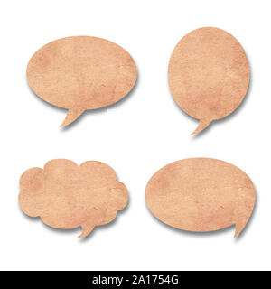 Vintage paper shape as bubble speech isolated Stock Photo
