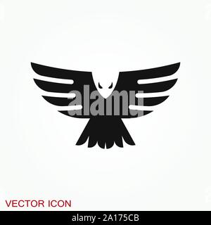 Eagle icon. Logo design vector template, flat icon. Stock Vector