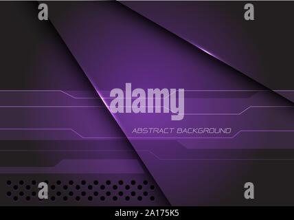 Abstract purple metallic overlap cyber design modern futuristic technology background vector illustration. Stock Vector