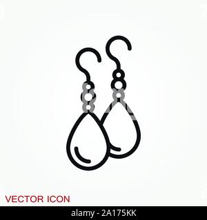 Earrings icon. Vector illustration of pearl earrings vector icon Stock Vector