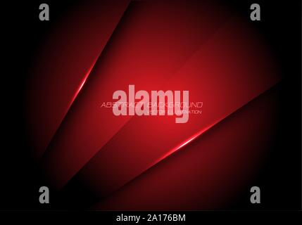 Abstract red metallic overlap design modern futuristic technology background vector illustration. Stock Vector