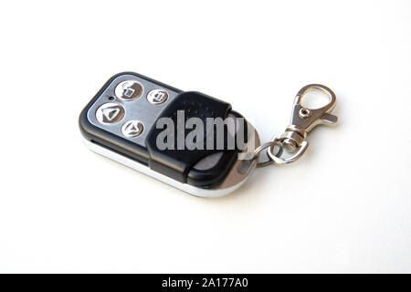 Automatic door remote with keychain isolated on a white background Stock Photo