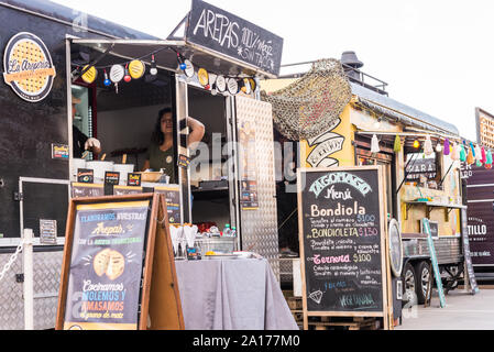 Buenos Aires, Argentina - November 11, 2017: People at a street food market Stock Photo