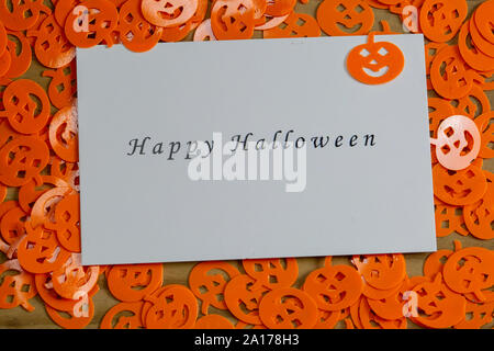 Happy Halloween or Thanksgiving Greeting Card Stock Photo