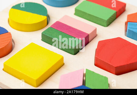 Close up of wooden shape sorter puzzle toy Stock Photo