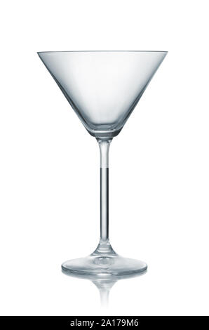 Front view of empty classic martini glass isolated on white Stock Photo
