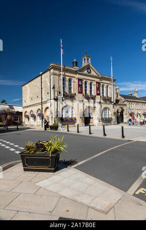 Melksham Town Hall in the Market Place of Melksham, Wiltshire, England, UK.  A Grade II Listed Building Stock Photo