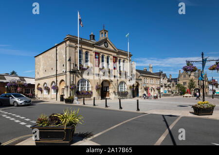 Melksham Town Hall in the Market Place of Melksham, Wiltshire, England, UK.  A Grade II Listed Building Stock Photo