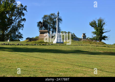 Cemetery hill at Gettsyburg the sight of the battle that took place from July 1-3 1863. Stock Photo