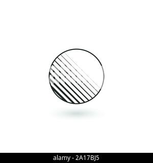 Design round Geometric identity Logo Design Template with circled lines inside. Business Linear logo. Stock Vector illustration isolated on white Stock Vector