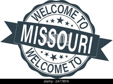 Welcome to Missouri rubber stamp on white background, vector illustration Stock Vector