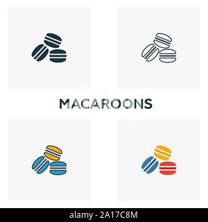 Macaroons icon. Thin line symbol design from coffe shop icon collection. UI and UX. Creative simple macaroons icon for web and mobile Stock Vector
