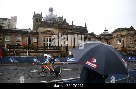 Canada's Gillian Ellsay during the Elite Women Individual Time Trial, Ripon to Harrogate. Stock Photo