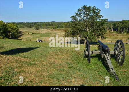 Cemetery hill at Gettsyburg the sight of the battle that took place from July 1-3 1863. Stock Photo