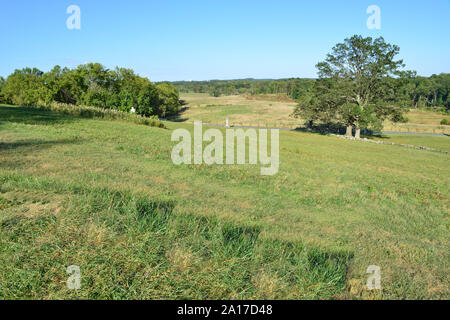 Cemetery hill at Gettsyburg the sight of the battle that took place from July 1-3 1863. Stock Photo