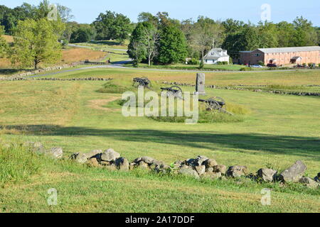 Cemetery hill at Gettsyburg the sight of the battle that took place from July 1-3 1863. Stock Photo