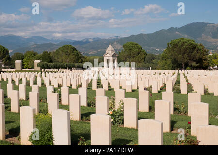 Commonwealth Cemetery in the town of Cassino in summer, Italy Stock Photo