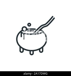cauldron trick or treat happy halloween vector illustration line style Stock Vector