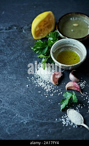 Ingredients for Salsa Verde Stock Photo