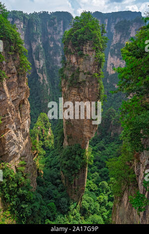 Heaven Pillar Hallelujah Mountain in Tianzi mountain range, Avatar mountains nature park, Zhangjiajie, China Stock Photo