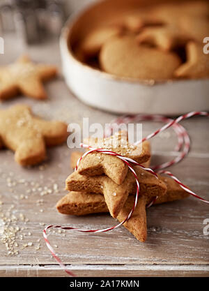 Gingerbread cookies to give as a gift. Homemade Christmas Cookies. Close-up Stock Photo