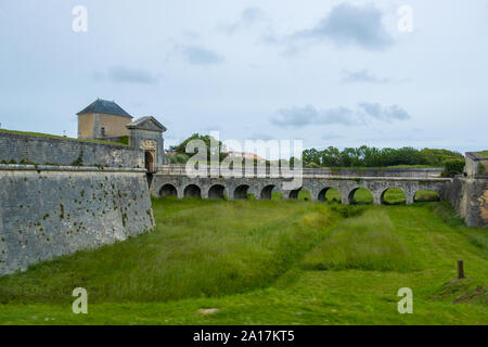 St Martin De Re, France - May 09, 2019: The Vauban forteress Fortifying Saint Martin de Re on Ile de Re island in France Stock Photo