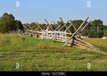 Wooden fence First Battle of Bull Run, First Battle of Manassas the American Civil War Stock Photo
