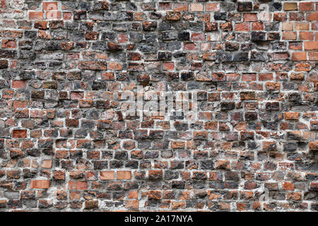 Old Red Brick Wall with Lots of Texture and Color. Stock Photo