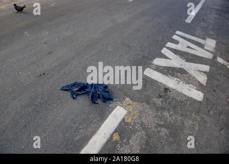 Taxi signalization written on asphalt Stock Photo