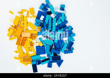 Moscow, The Russia - September 24, 2019: Lego blocks - plastic construction toy Stock Photo