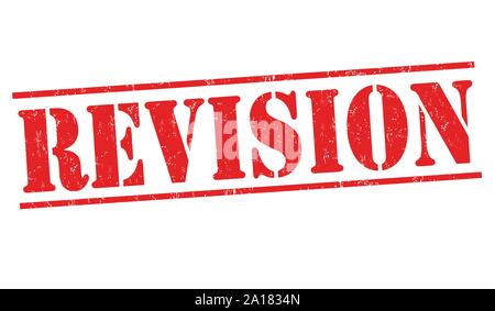 Revision sign or stamp on white background, vector illustration Stock Vector