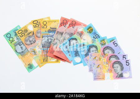 Mixture of Australian currency Stock Photo