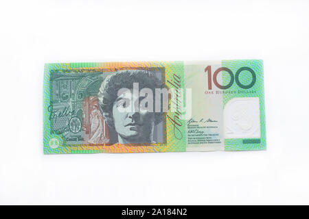 One hundred dollars, Australian dollars, $100 Stock Photo