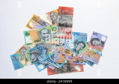 Mixture of Australian currency Stock Photo