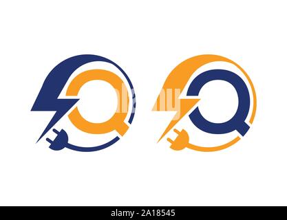 Electrical sign with the letter,  Electricity Logo, electric logo and icon Vector design Template.Lightning Icon in Vector. Lightning Logo Stock Vector