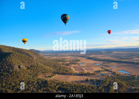Hot air ballooning the hunter valley Stock Photo