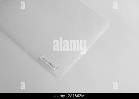 Closed up Shockproof material Polyethelene foam on white background. Stock Photo