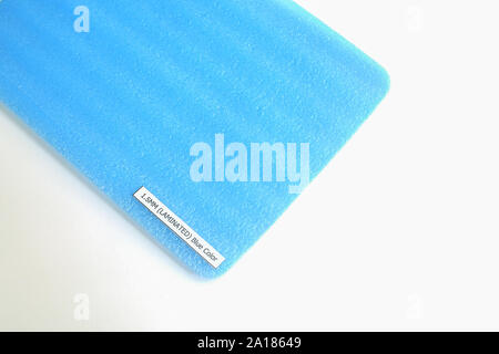 Closed up Shockproof material Polyethelene foam on white background. Stock Photo
