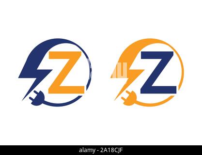 Electrical sign with the letter,  Electricity Logo, electric logo and icon Vector design Template.Lightning Icon in Vector. Lightning Logo Stock Vector