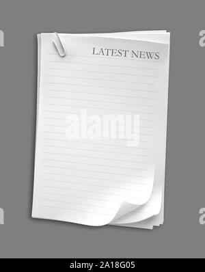 Papers sheet with news word Stock Photo