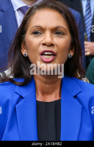 London, UK. 24th Sep, 2019. Anti-Brexit campaigner and businesswoman Gina Miller speaking outside The Supreme Court on the day the court ruled that the British Prime Minister Boris Johnson's decision to prorogue Parliament is unlawful. Credit: SOPA Images Limited/Alamy Live News Stock Photo