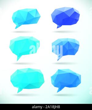 Set of polygonal geometric speech bubble Stock Vector