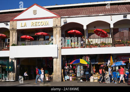 LA SERENA, CHILE - FEBRUARY 27, 2015: Unidentified people walking around La Recova municipal market in the city center of La Serena, Chile Stock Photo