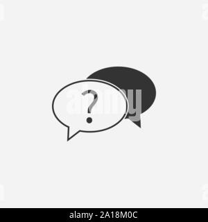 Help, query, question mark, support icon. Vector illustration, flat design. Stock Vector